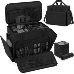 Freeamg estuche maquillaje extragrande con vista frontal para organización eficiente
