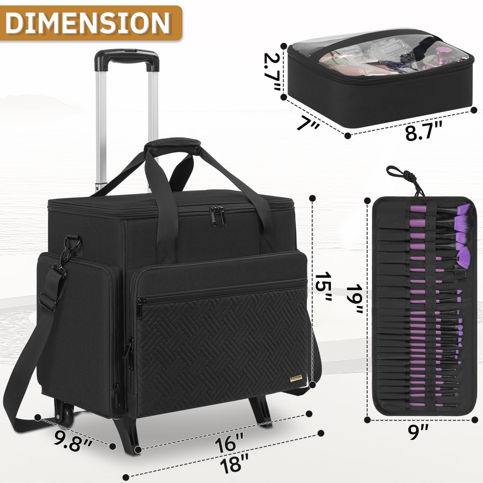 FREEAMG caja para brochas compacta para organizar brochas y pinceles de forma segura