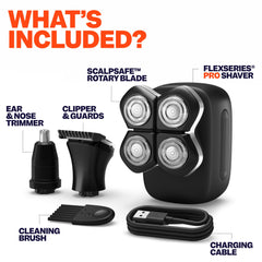 Conjunto de accesorios de Freebird FlexSeries para cuidado corporal completo.