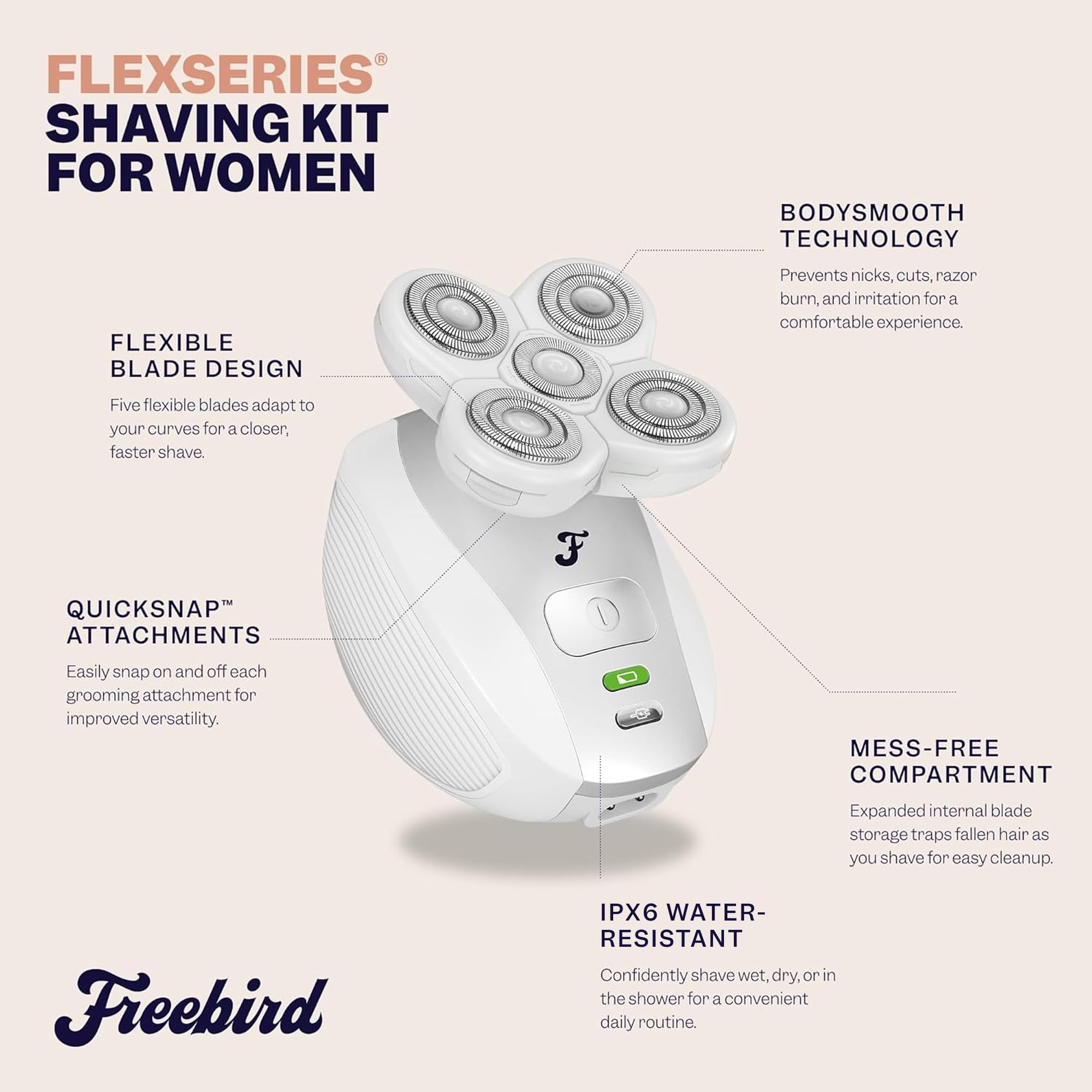 Freebird FlexSeries, cuchillas precisas para un afeitado cómodo alrededor de curvas