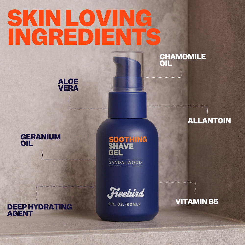 Freebird gel con aloe vera para piel sensible durante el afeitado