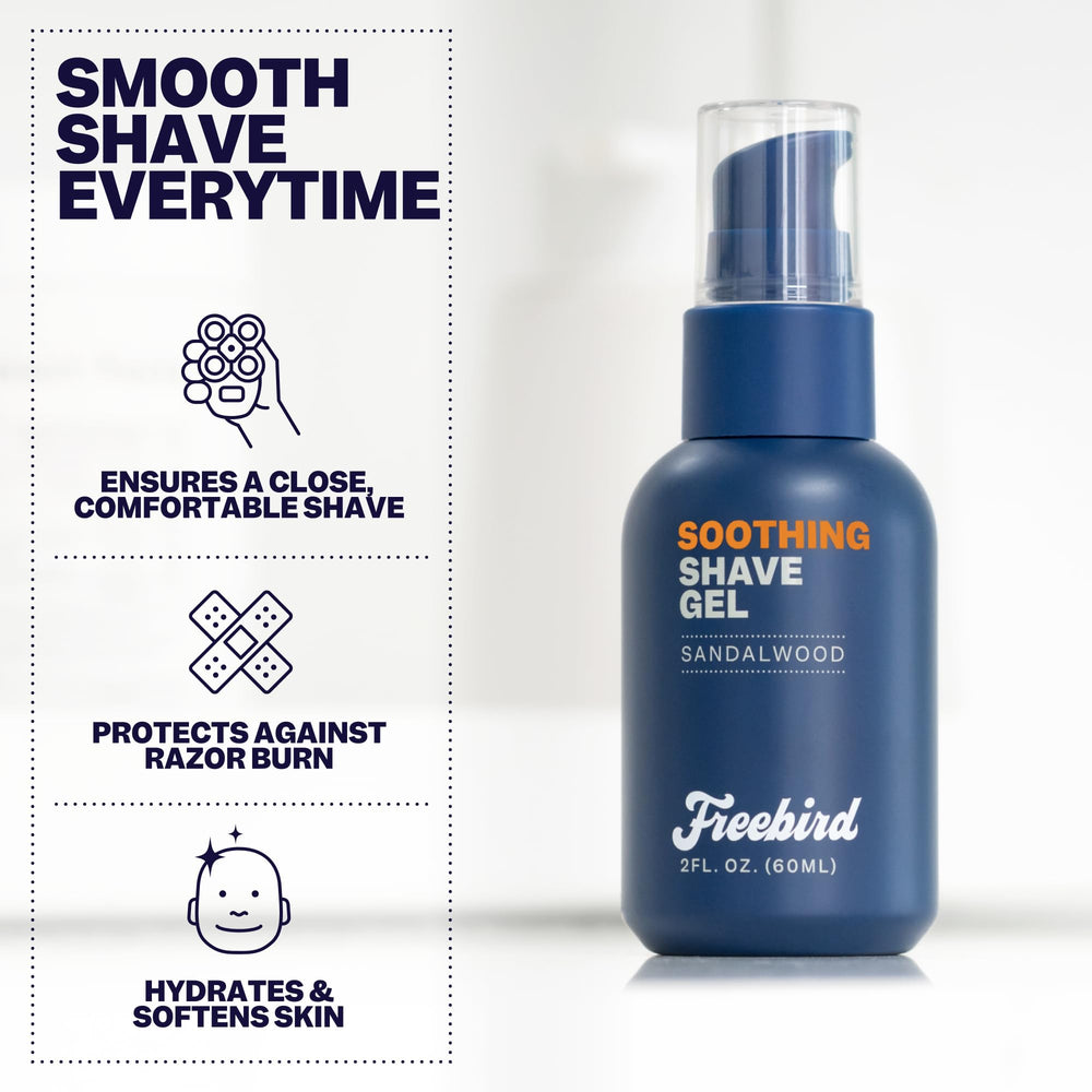 Freebird gel de viaje, tamaño compacto para rutina de afeitado en movimiento