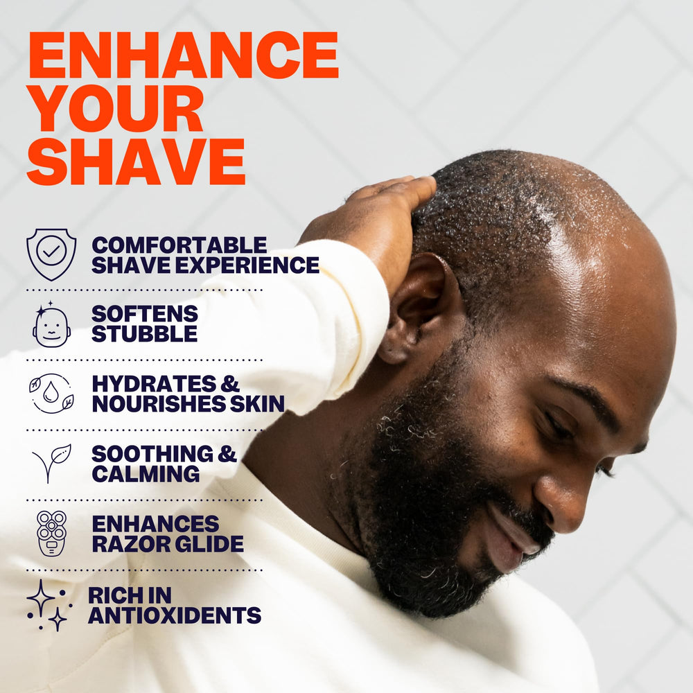 Freebird head shaving scene application shows easy, even distribution on the scalp.