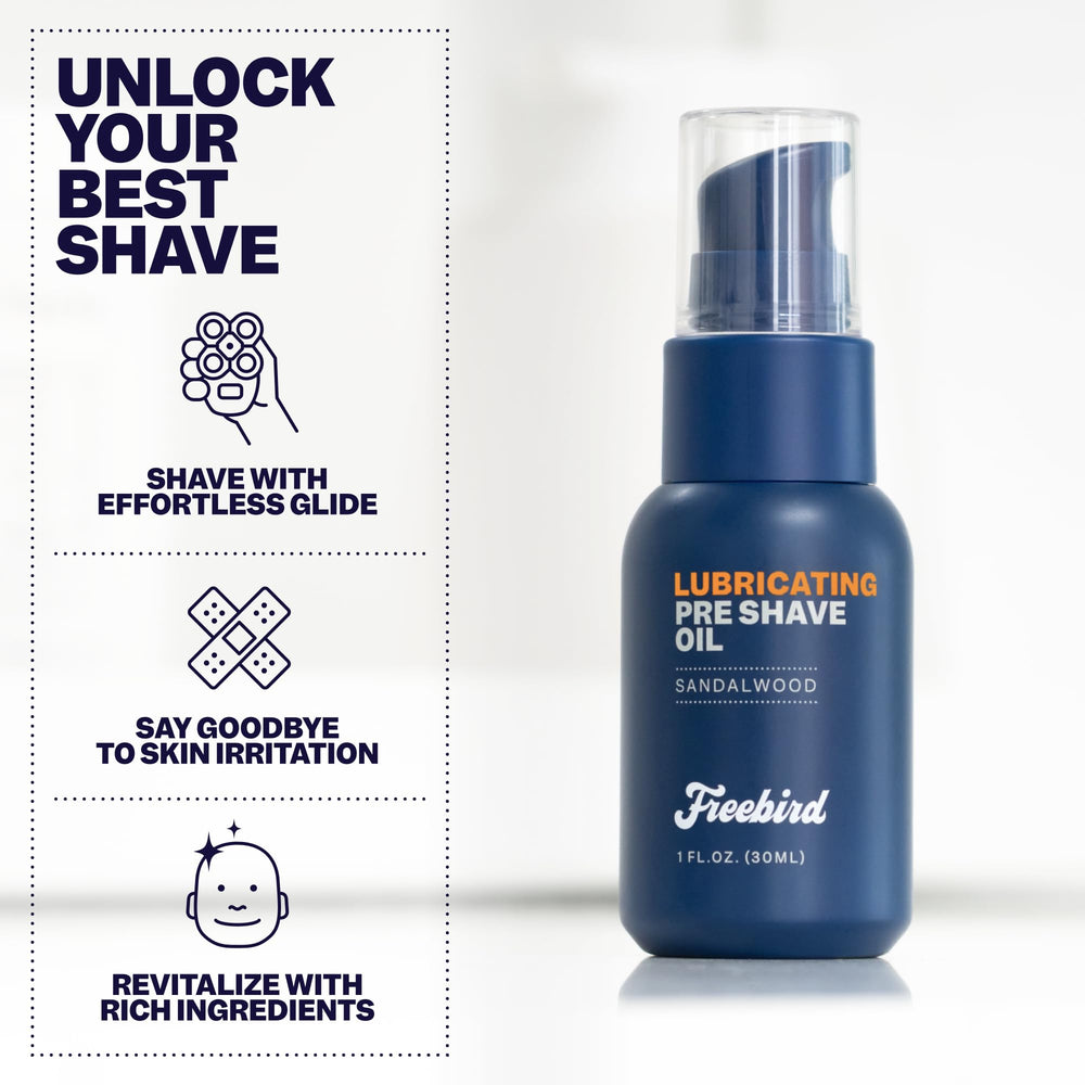 Freebird sensitive skin protection helps reduce nicks on the scalp.