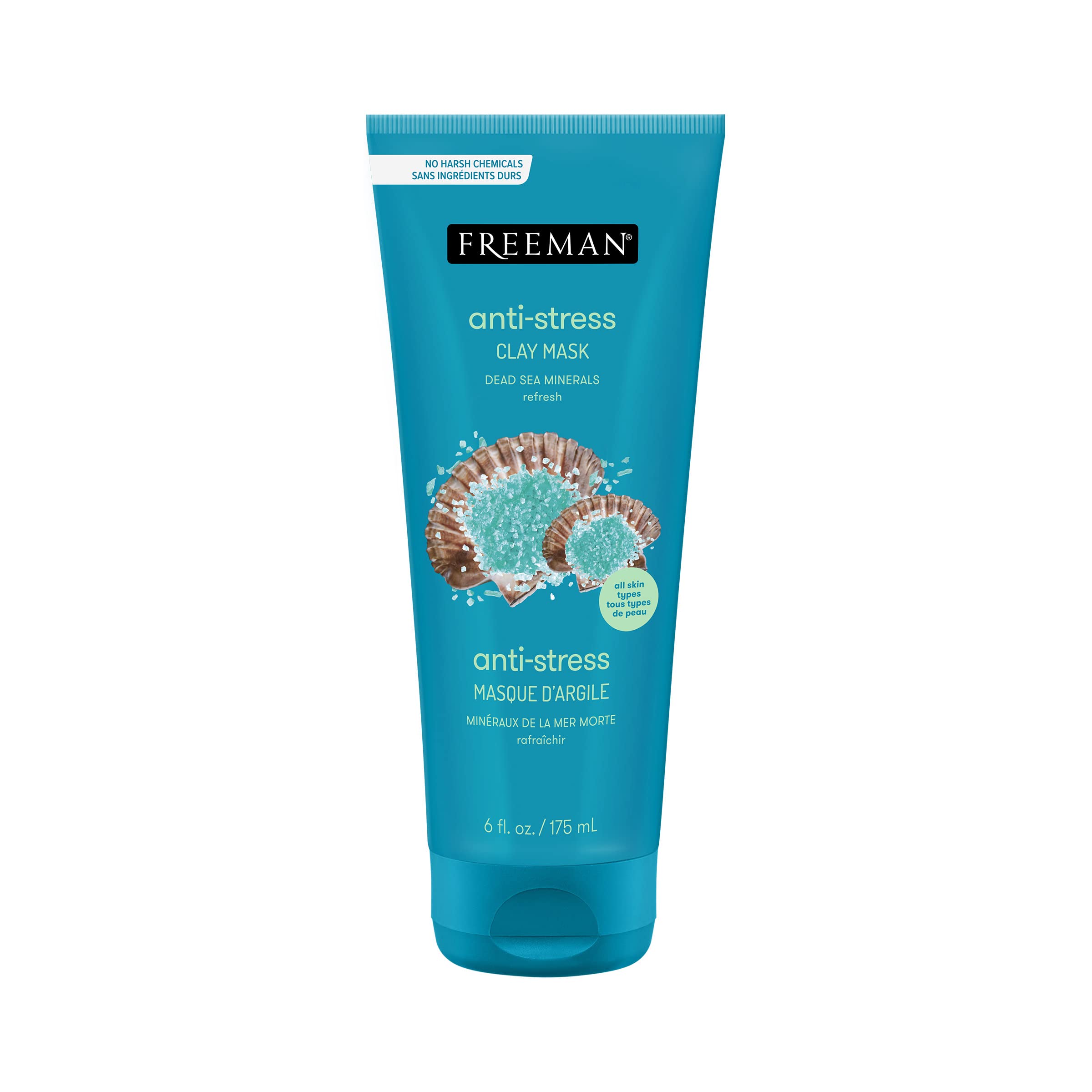 Freeman Mascarilla de Arcilla Antiestrés en bote de 175 ml para piel revitalizada.