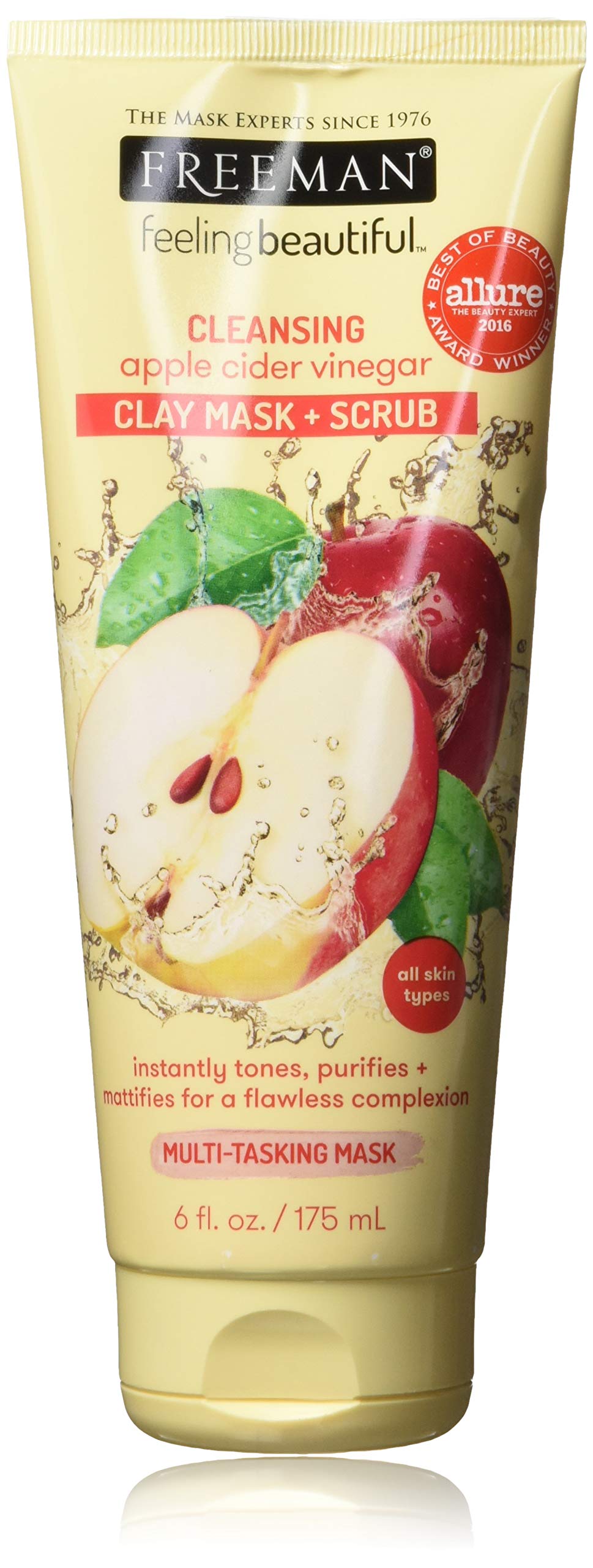 freeman mascarilla arcilla vinagre de manzana en tubo para piel limpia y tono equilibrado.