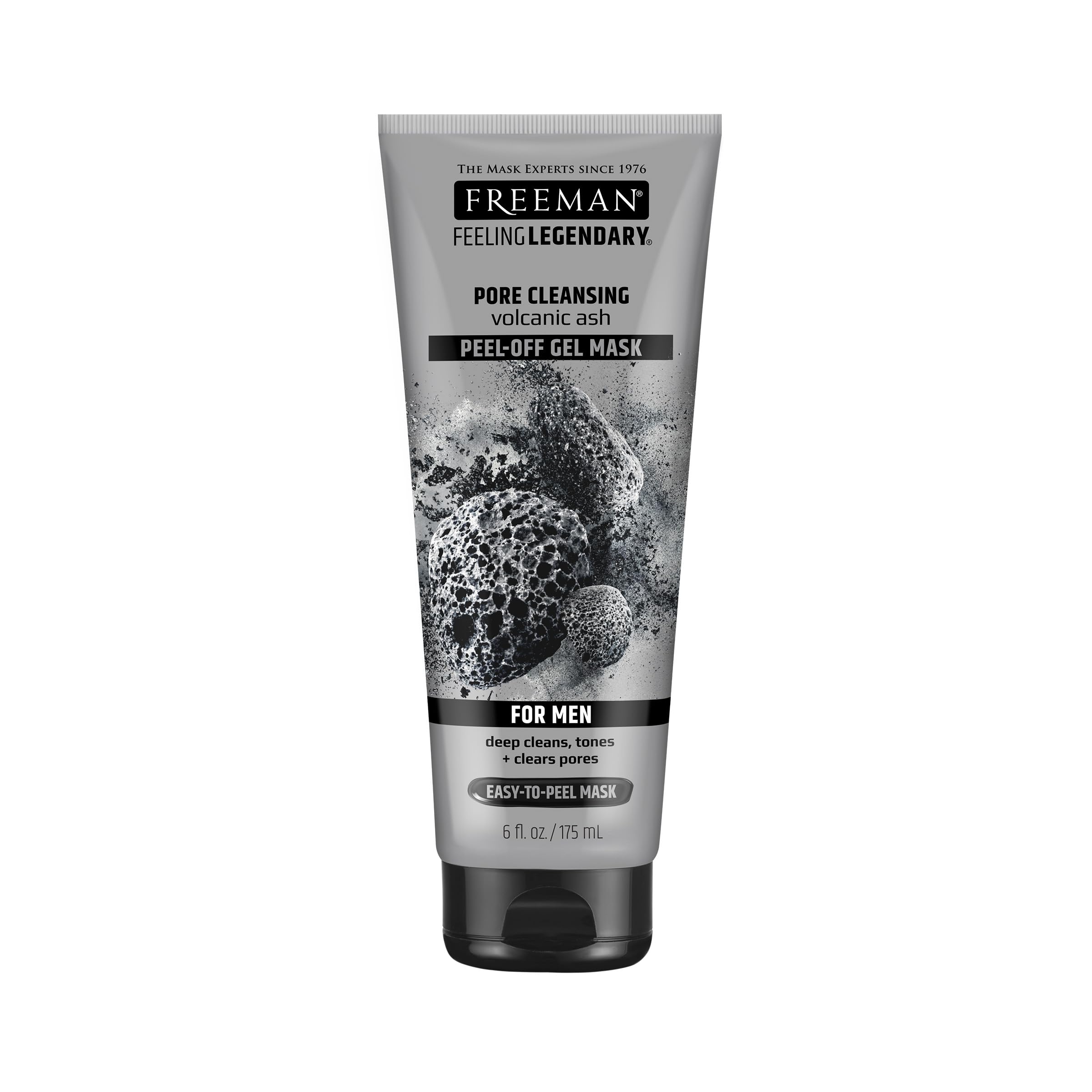 Mascarilla Freeman para poros con ceniza volcánica, gel despegable para limpieza profunda.