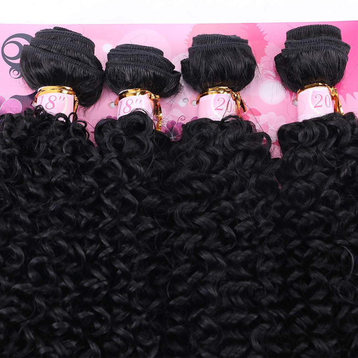 FRELYN Kinky Curly Bundles: 4 piezas por paquete para volumen completo.