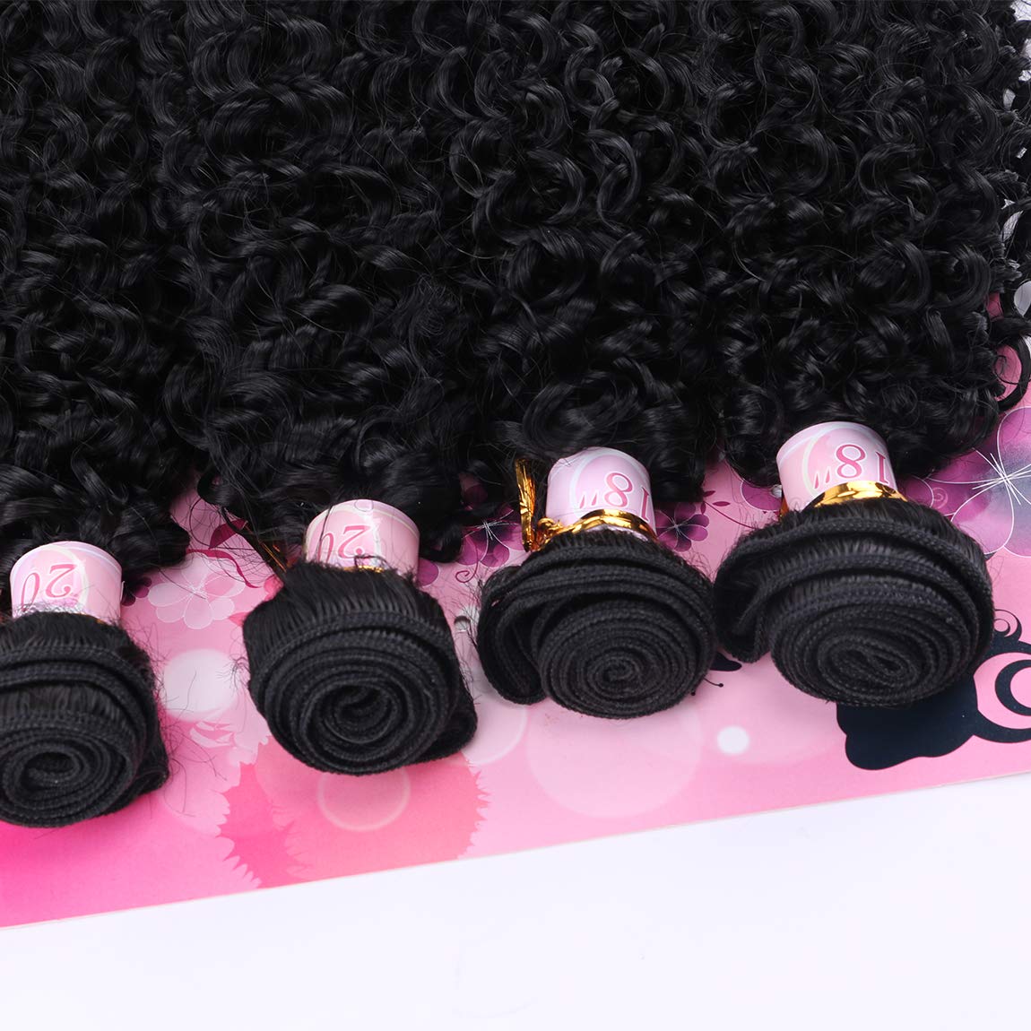 FRELYN Kinky Curly Bundles fibra sintética de alta calidad, manejo sencillo con calor.
