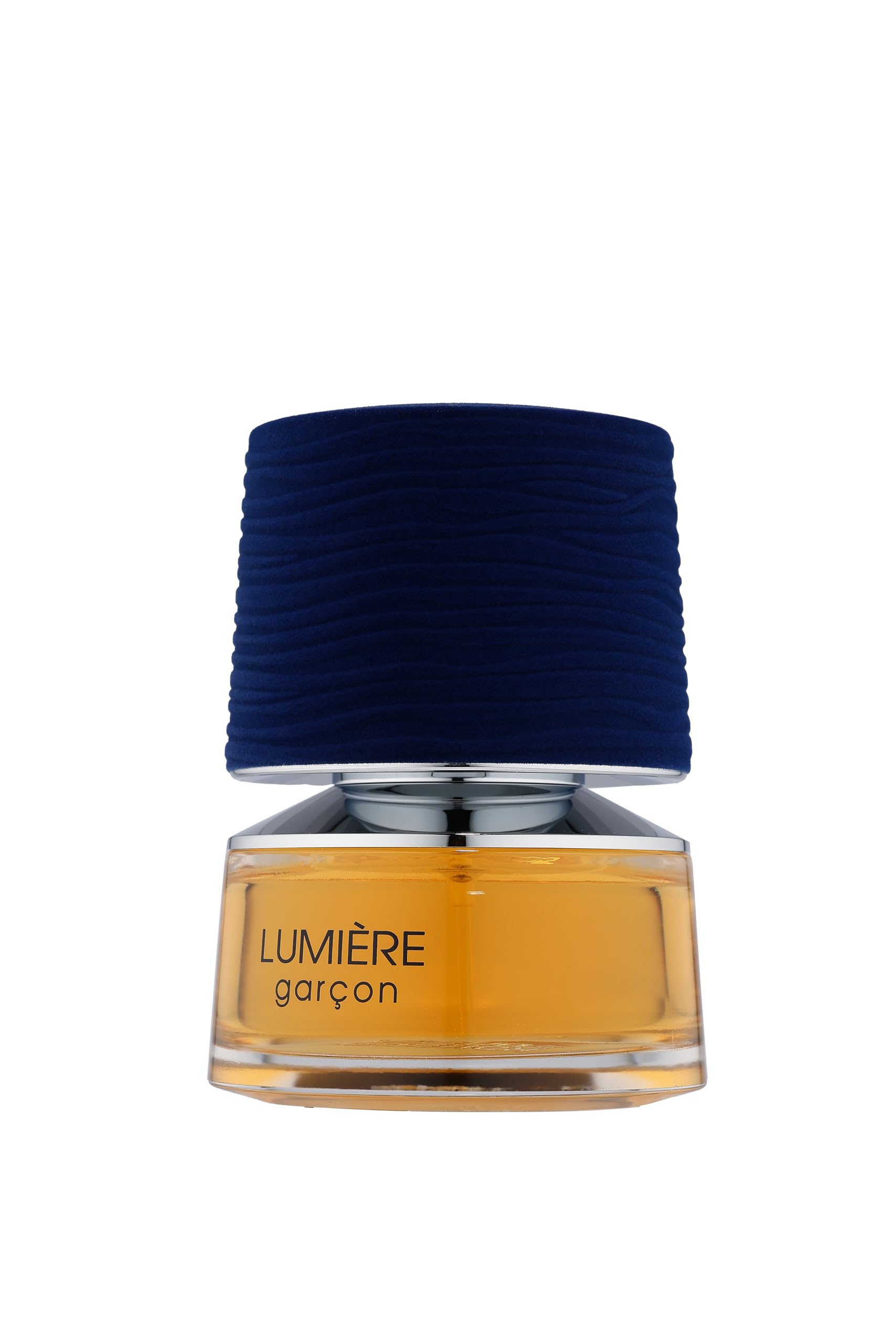 Fragrance World French Avenue Lumière Garçon, notas base de ámbar para una base duradera.