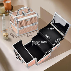 Frenessa caja maquillaje con espacio inferior para herramientas y brochas.