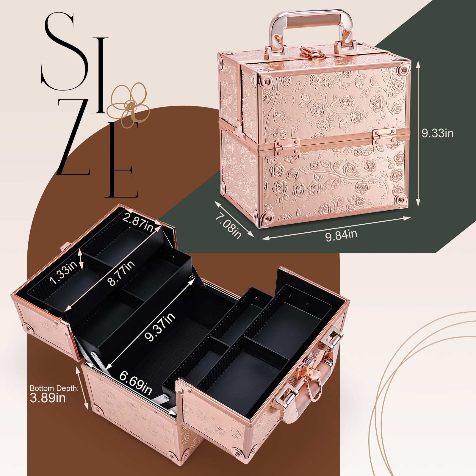 FRENESSA gran compartimento inferior guarda brochas, paletas y labiales