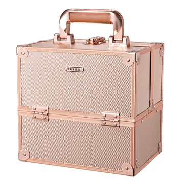 Frenessa maletín de maquillaje oro rosado cerrado y seguro