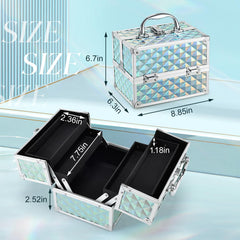 Frenessa maletín maquillaje portátil con asa y cierre seguro.