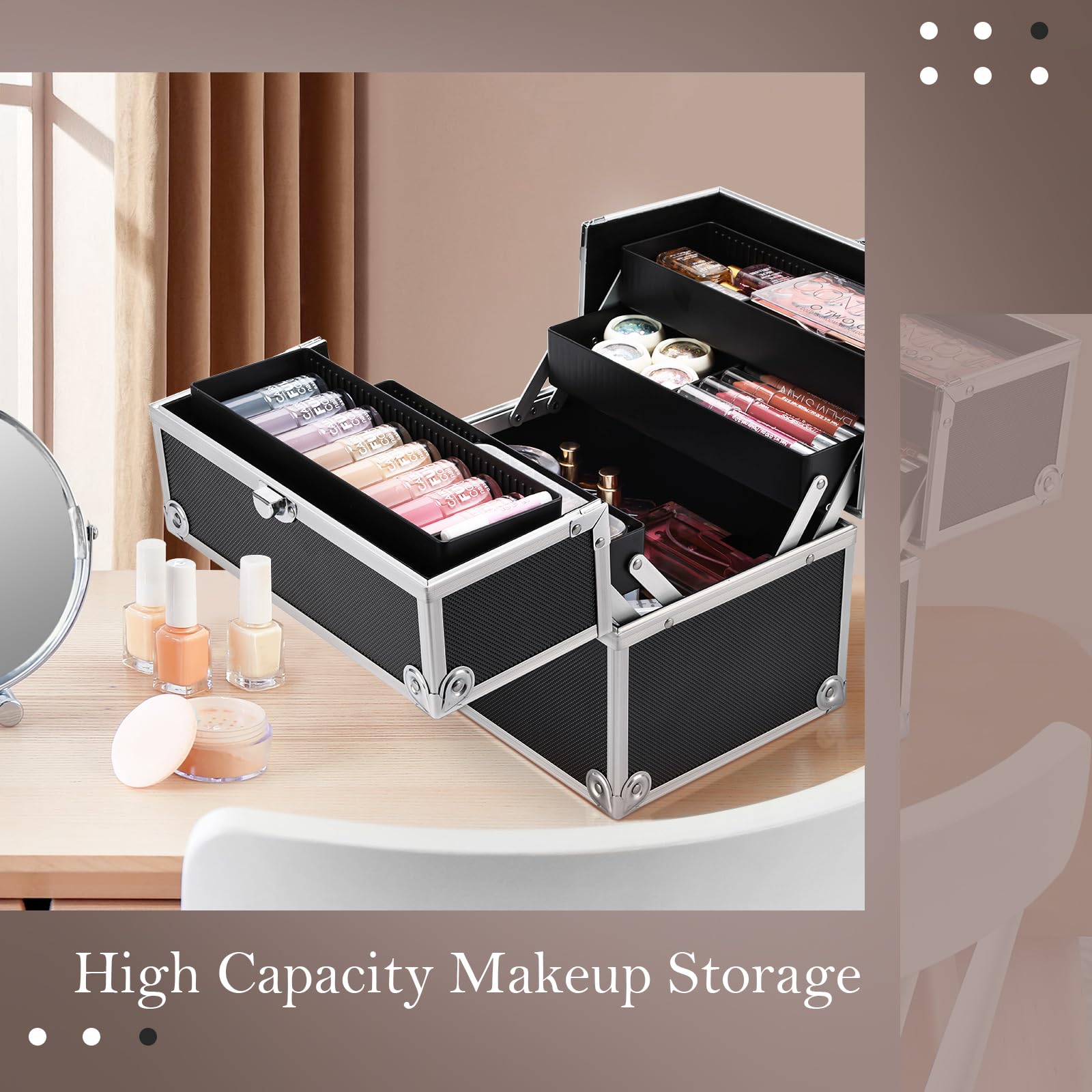 Frenessa maletedn maquillaje regalo elegante por su disef1o sobrio.