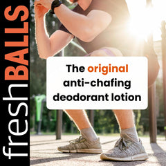 Fresh BALLS Lotion – application douce sur la zone intime.