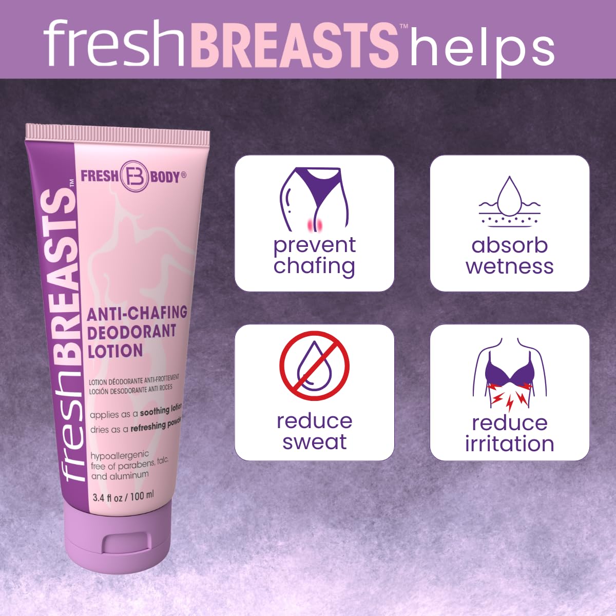 Empaque del conjunto Fresh Body FB para mujeres sin sudor.
