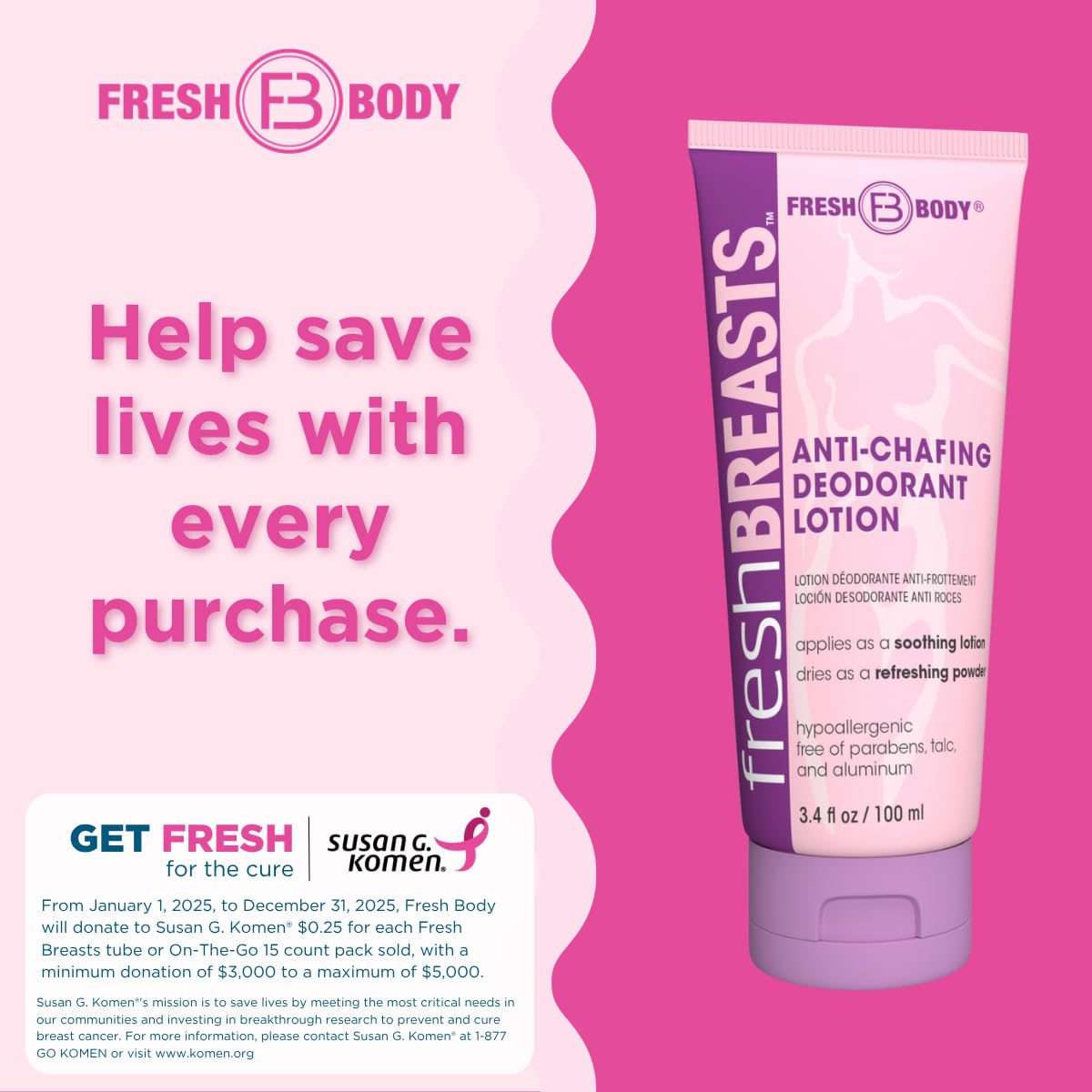 Uso diario en muslos y axilas con Fresh Body FB.