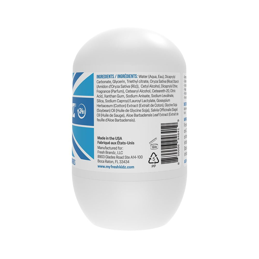 Desodorante Fresh Kidz roll-on azul, protección 24 horas