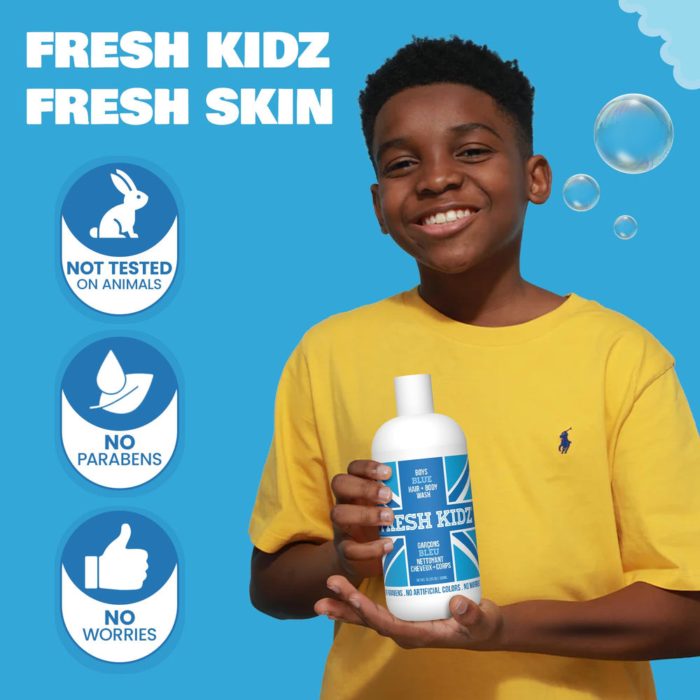Fresh Kidz vegano, sin crueldad, uso diario para familias.