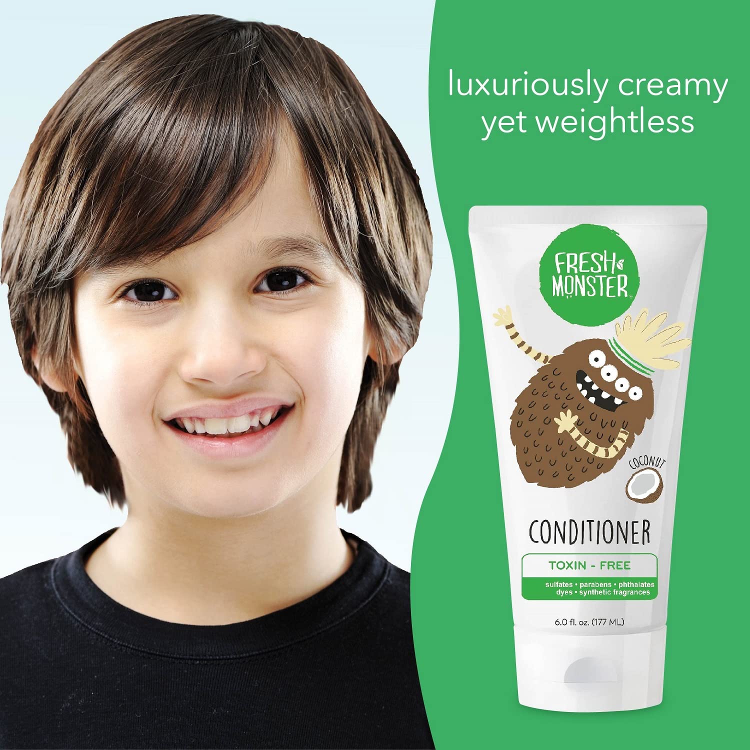Condicionador hipoalergénico de Fresh Monster para niños.