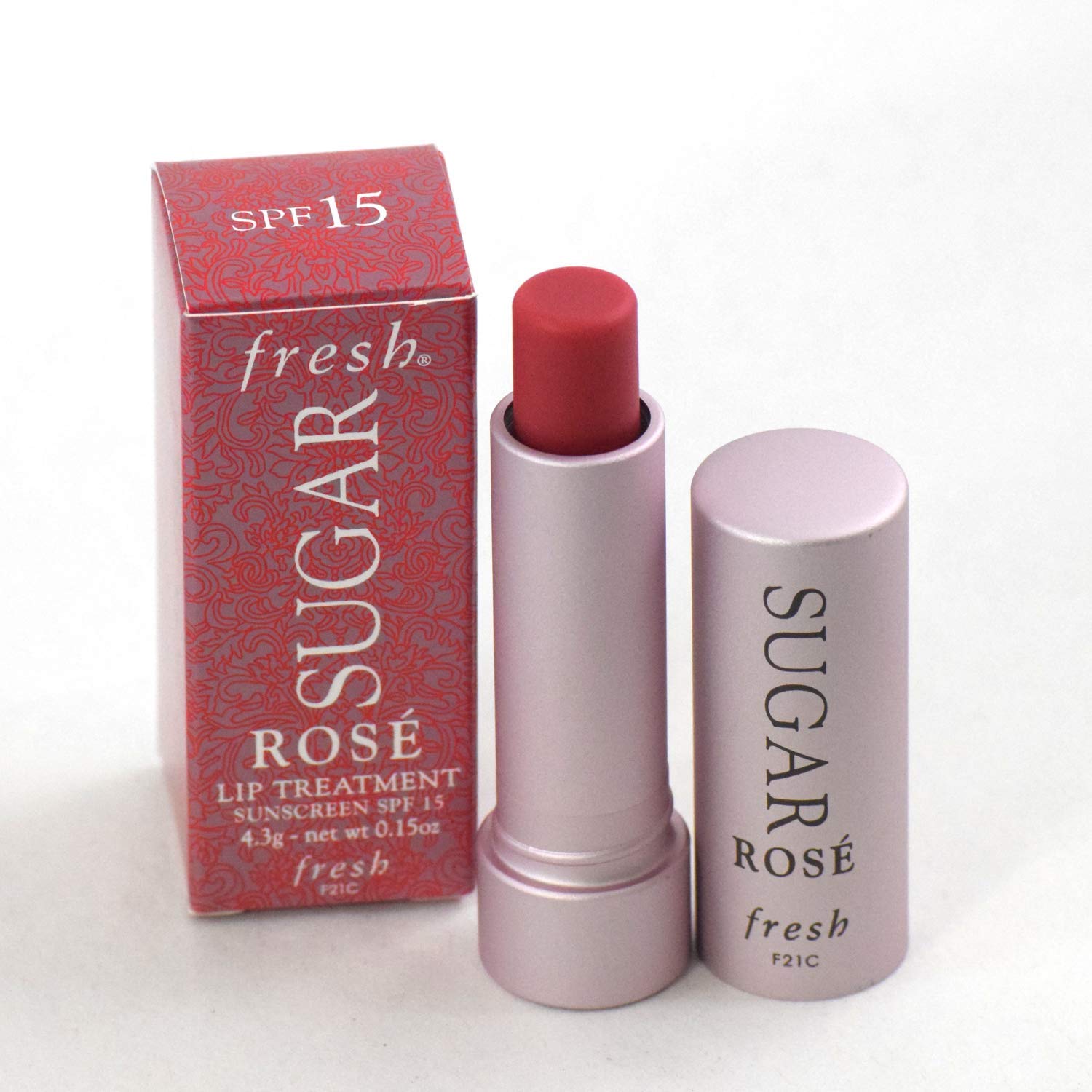 Fresh Sugar Lip Treatment SPF 15 Rose application demonstrates smooth glide.