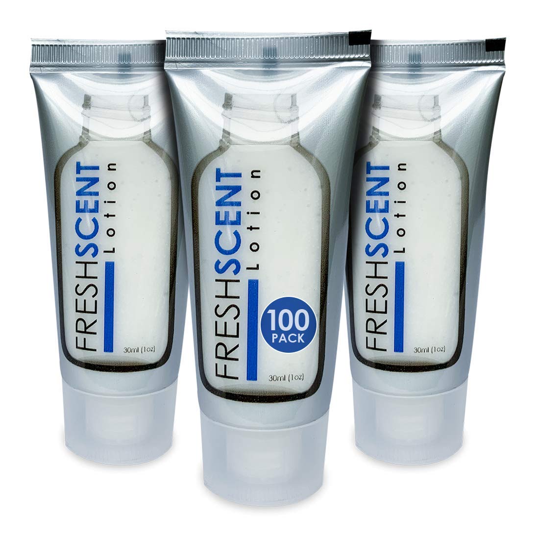 Lotion Freshscent 1oz en tubos, ideal para kits de hotel.