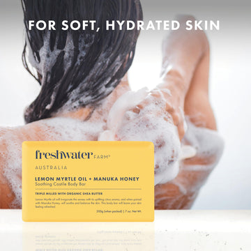 Freshwater Farm Australia uso facial y corporal, cuidado natural para toda la familia.