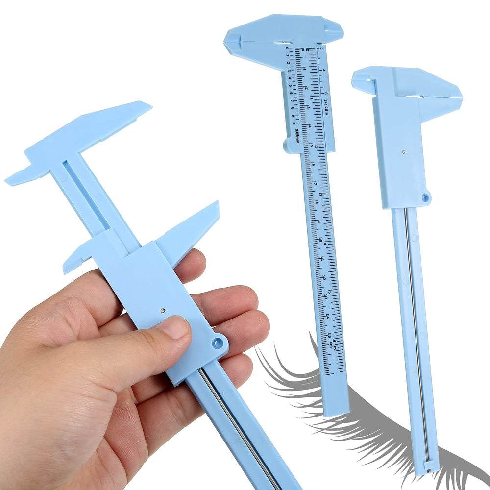 Calibrador Frienda para microblading con doble escala, herramienta precisa para trazar guías.