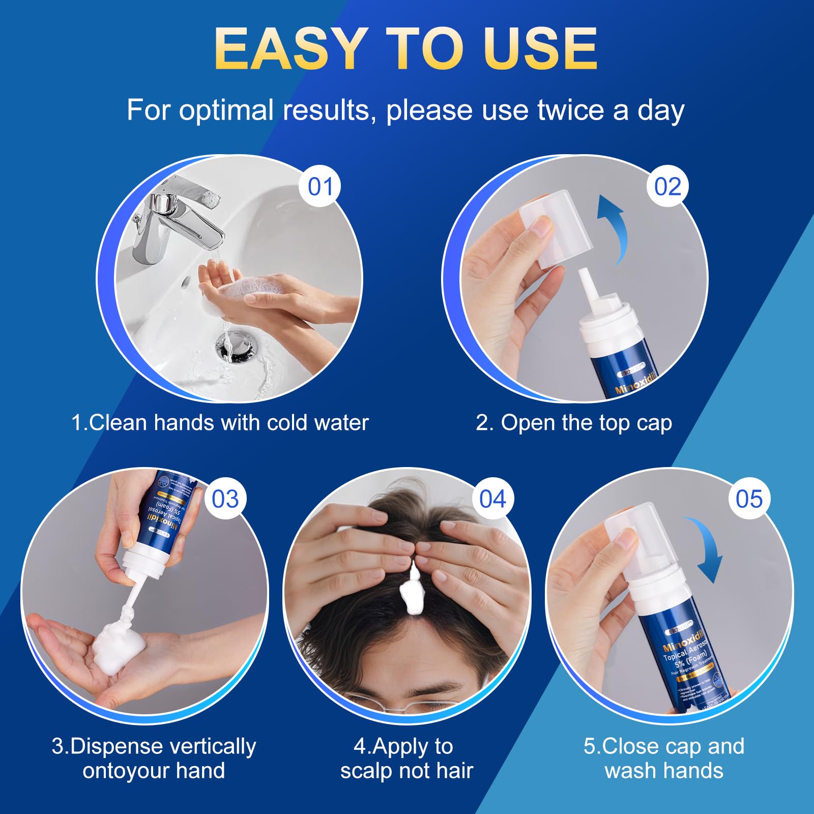 Texture mousse légère : agréable à appliquer sur le cuir chevelu