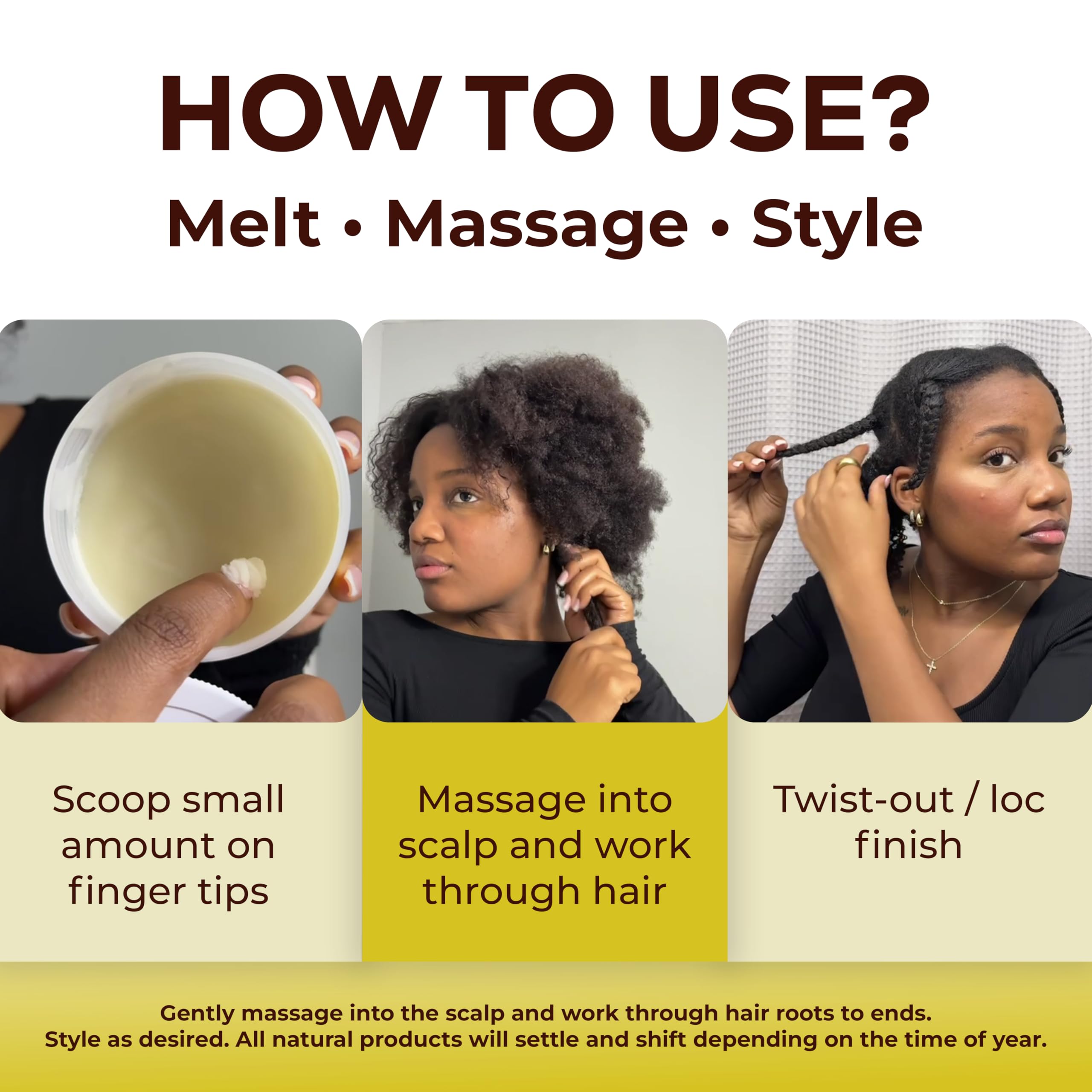 Tempes et contours protégés grâce à Fro Butter Emu Oil.