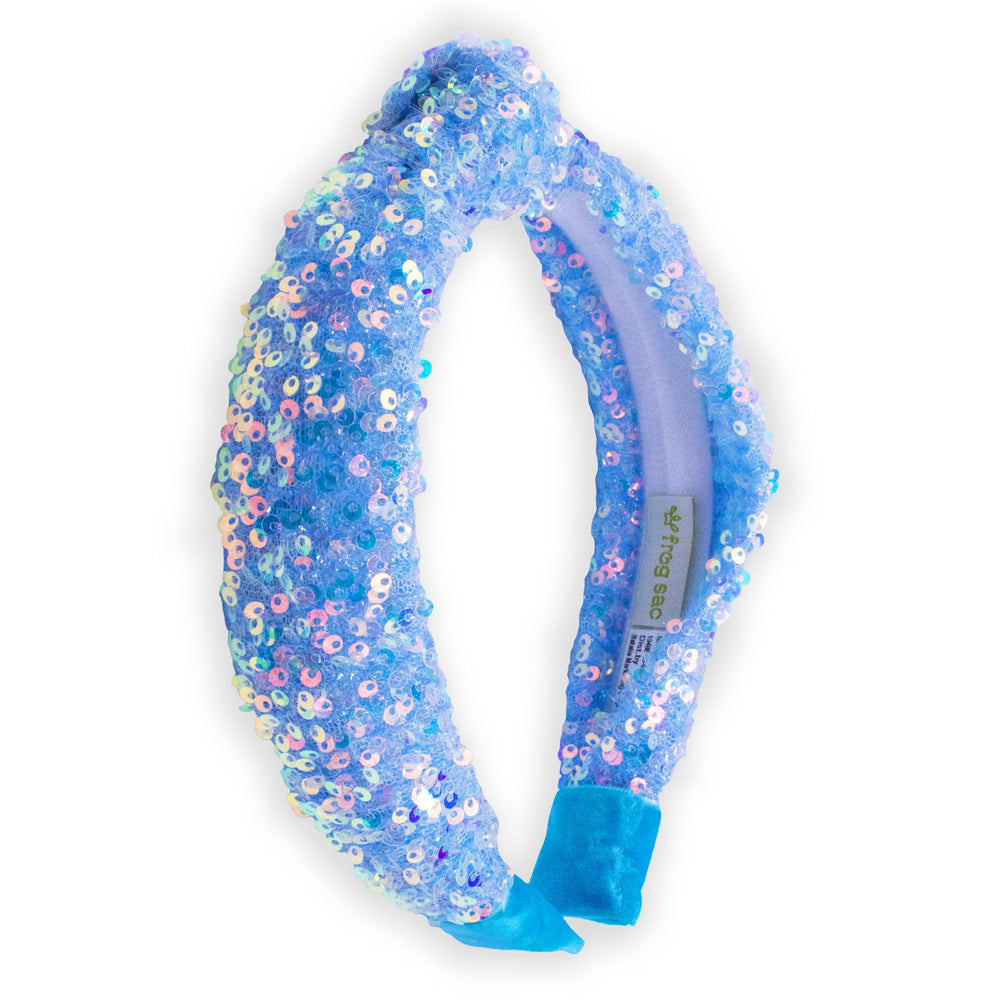 Diadema FROG SAC con nudo de lentejuelas rosa, brillo diario para niñas.