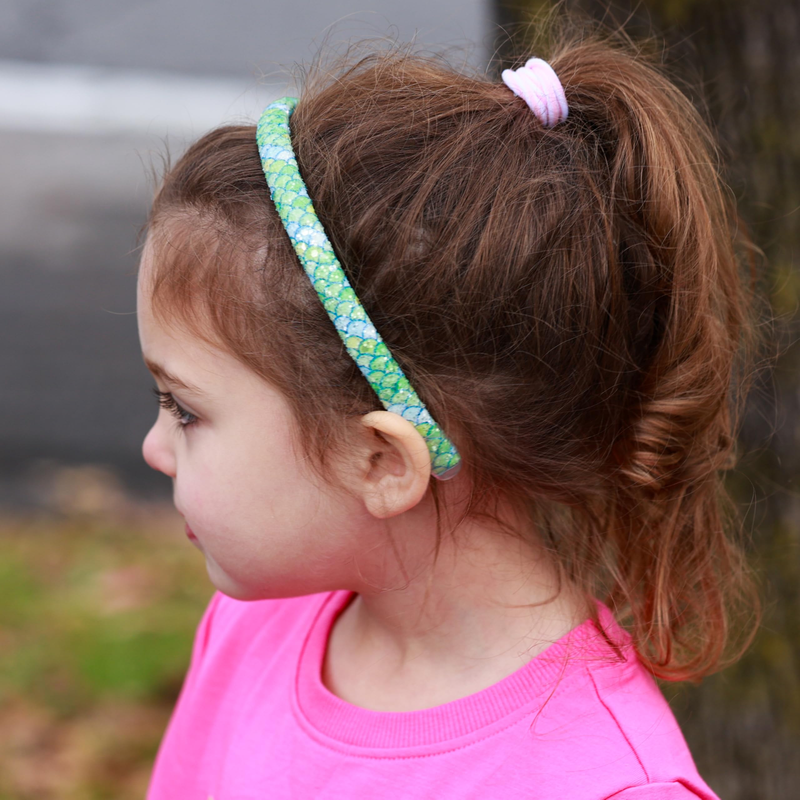 FROG SAC diadema sirena brillante para niñas, ideal para looks inspirados en sirenas.