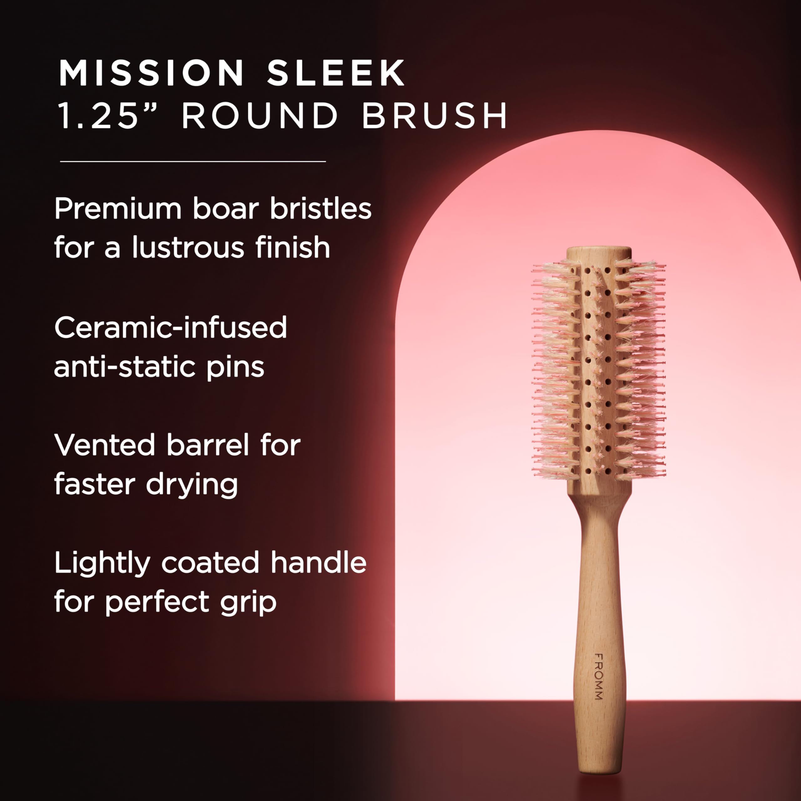 Fromm Mission Sleek con puntas antistáticas largas para cabello grueso