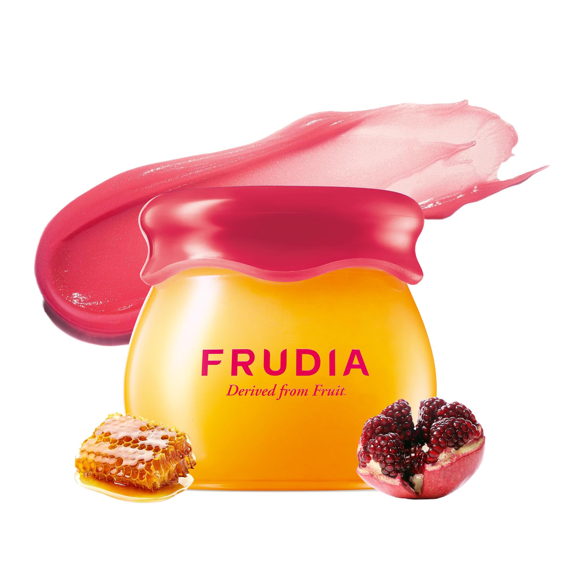 FRUDIA bálsamo labial granada miel – empaque elegante para el cuidado diario.