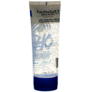 Fruit of the Earth Aloe Vera gel en tubo de 6oz, práctico para viajes.