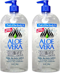 Aplicación suave del gel Aloe Vera Fruit of the Earth para irritaciones menores