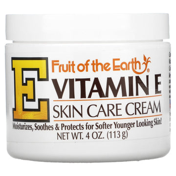 Fruit Of The Earth crema Vitamina E, tarro 4 onzas, hidratación suave para piel seca