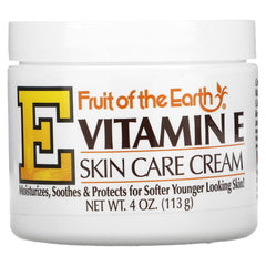 Fruit Of The Earth crema Vitamina E, tarro 4 onzas, hidratación suave para piel seca