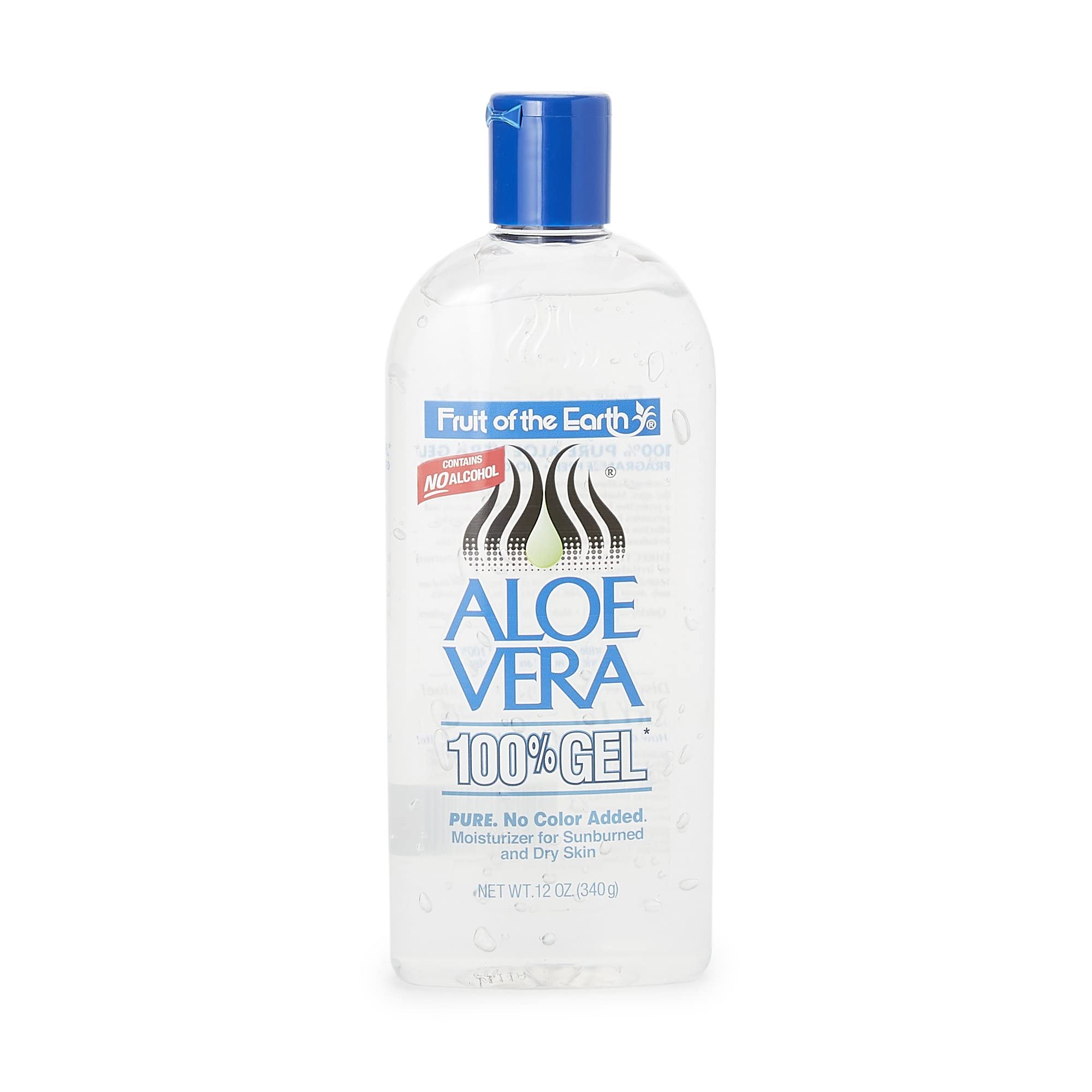Fruit of the Earth gel aloe vera 12 onzas, hidratación suave para la piel.