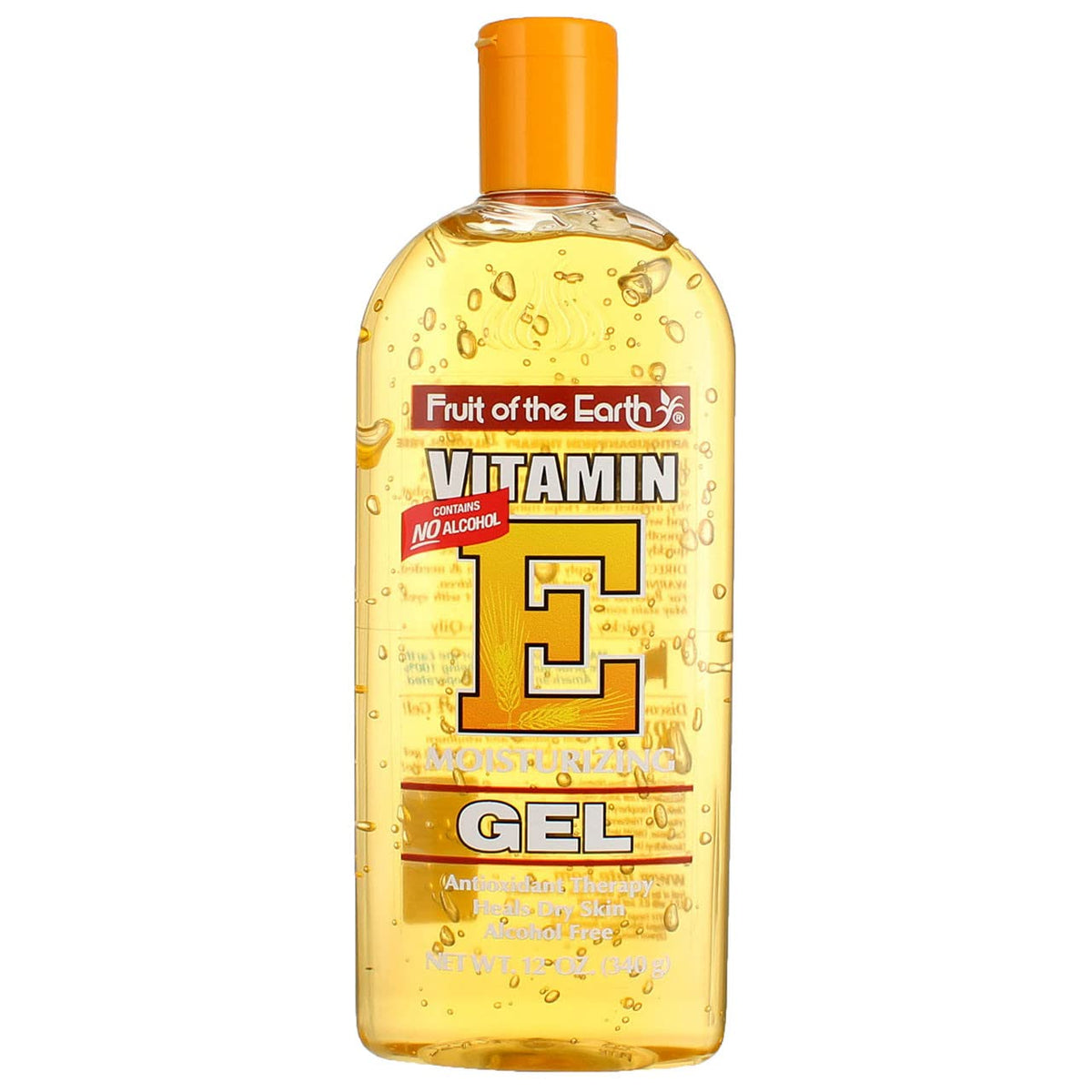 Gel de Fruit of the Earth con vitamina E y aloe vera para hidratación profunda.