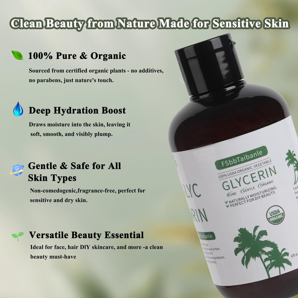 FSbbTaibanle Glicerina Vegetal Orgánica para aplicación suave en la piel.