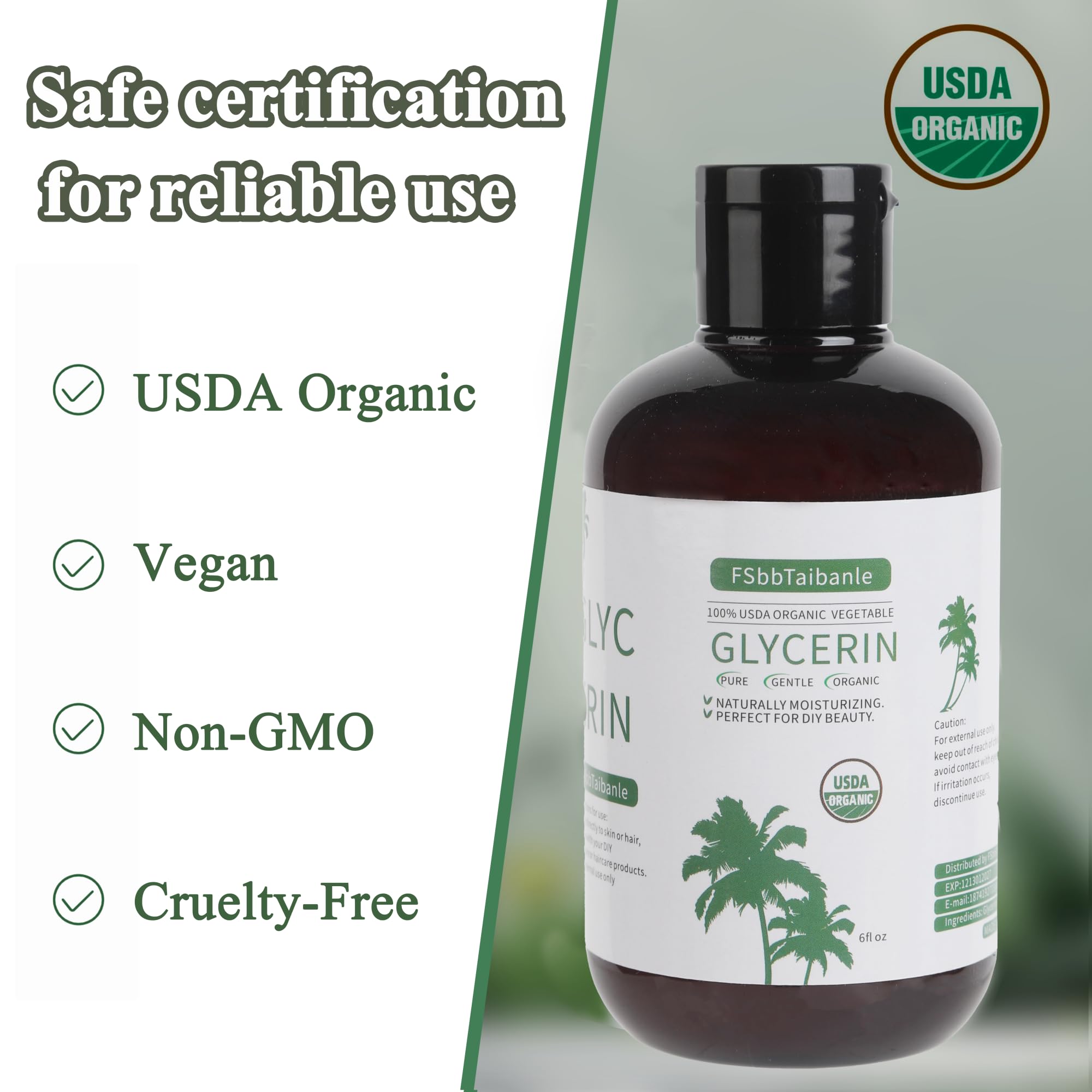 FSbbTaibanle Glicerina Vegetal Orgánica, textura espesa ideal para formulaciones.