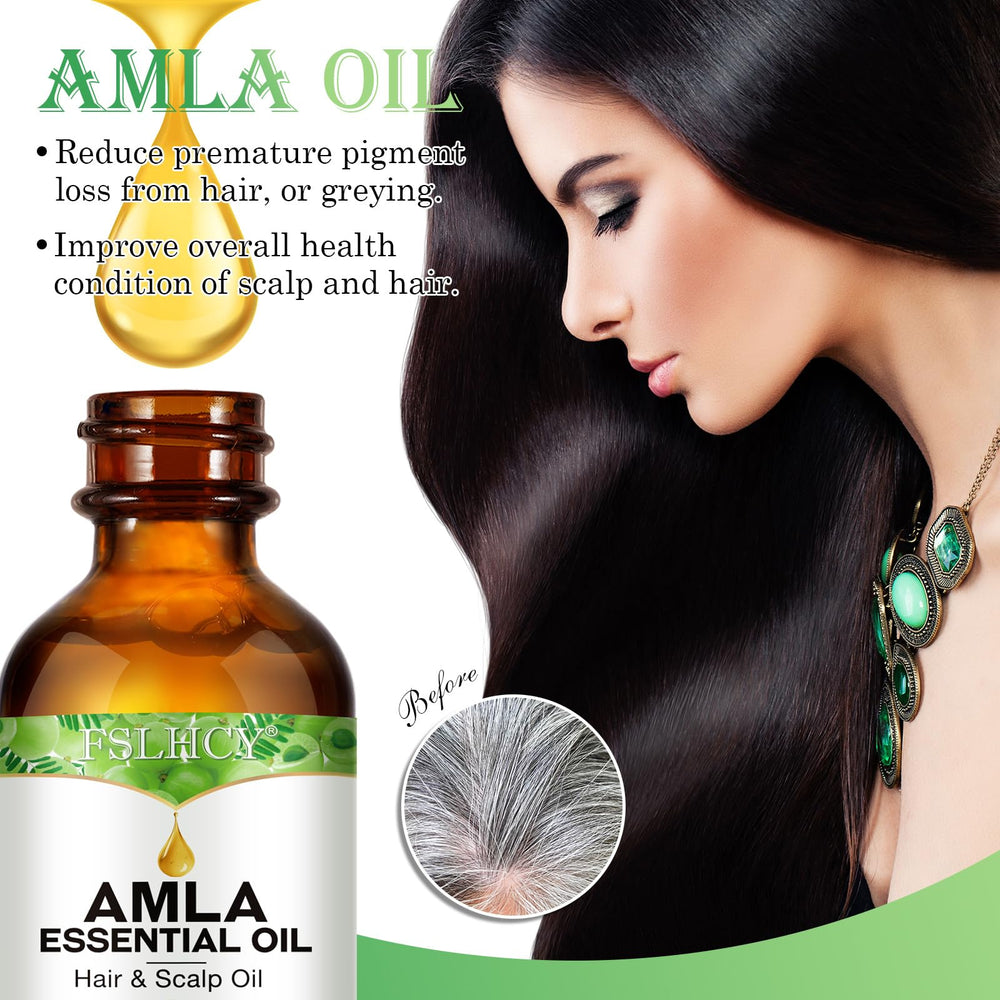 FSLHCY Amla Oil aporta brillo y suavidad al cabello.