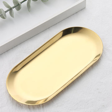 FSpronail bandeja dorada para almacenamiento de mini accesorios y adornos.