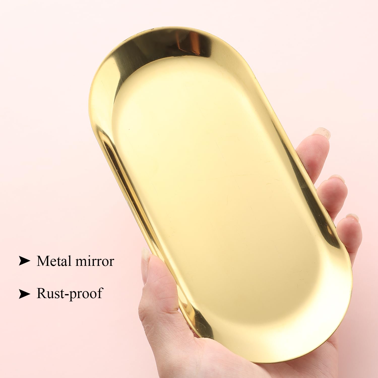 FSpronail bandeja organizador dorado para joyas, cosméticos y decoraciones.