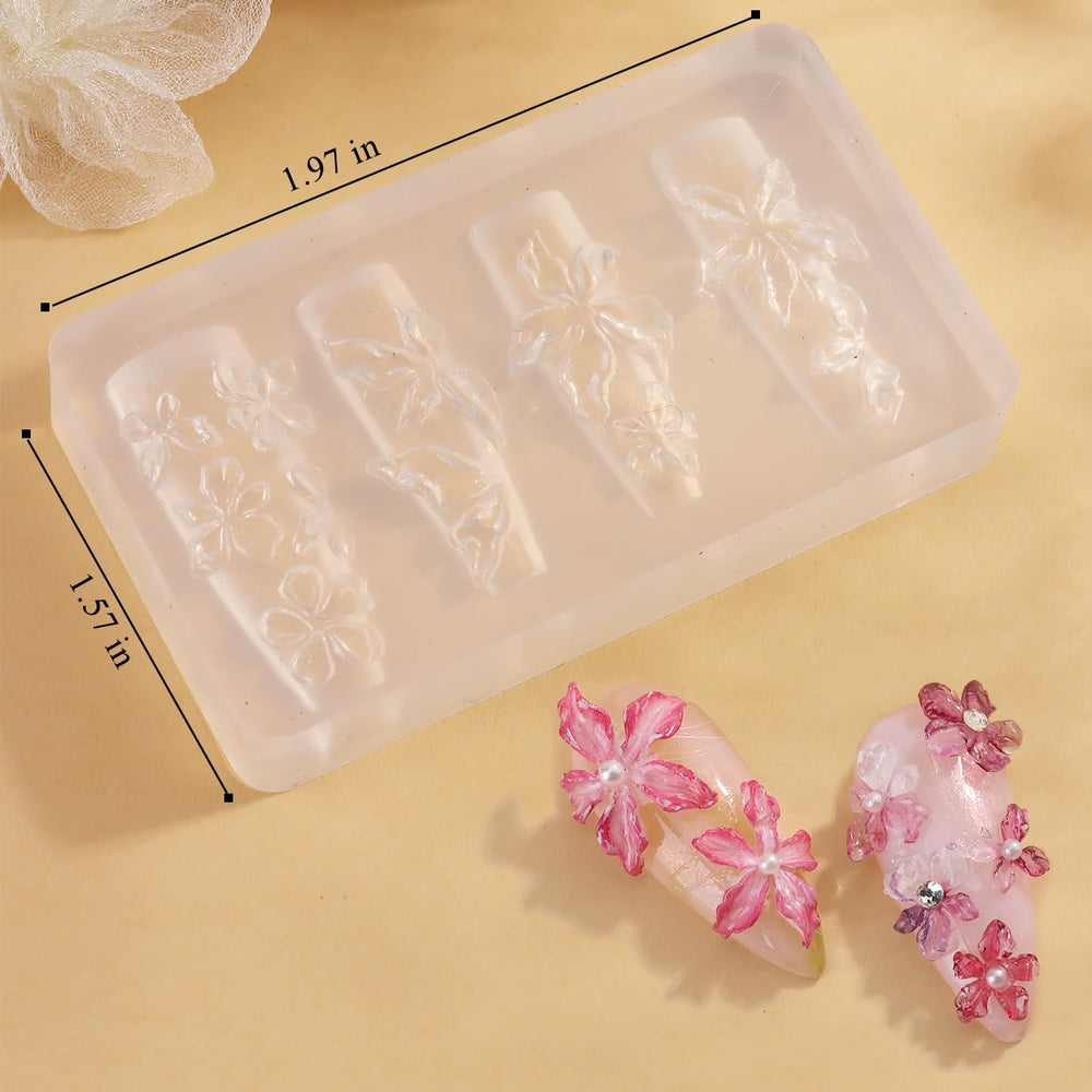 FSpronail molde 3D plumeria para uñas, acabado realista.