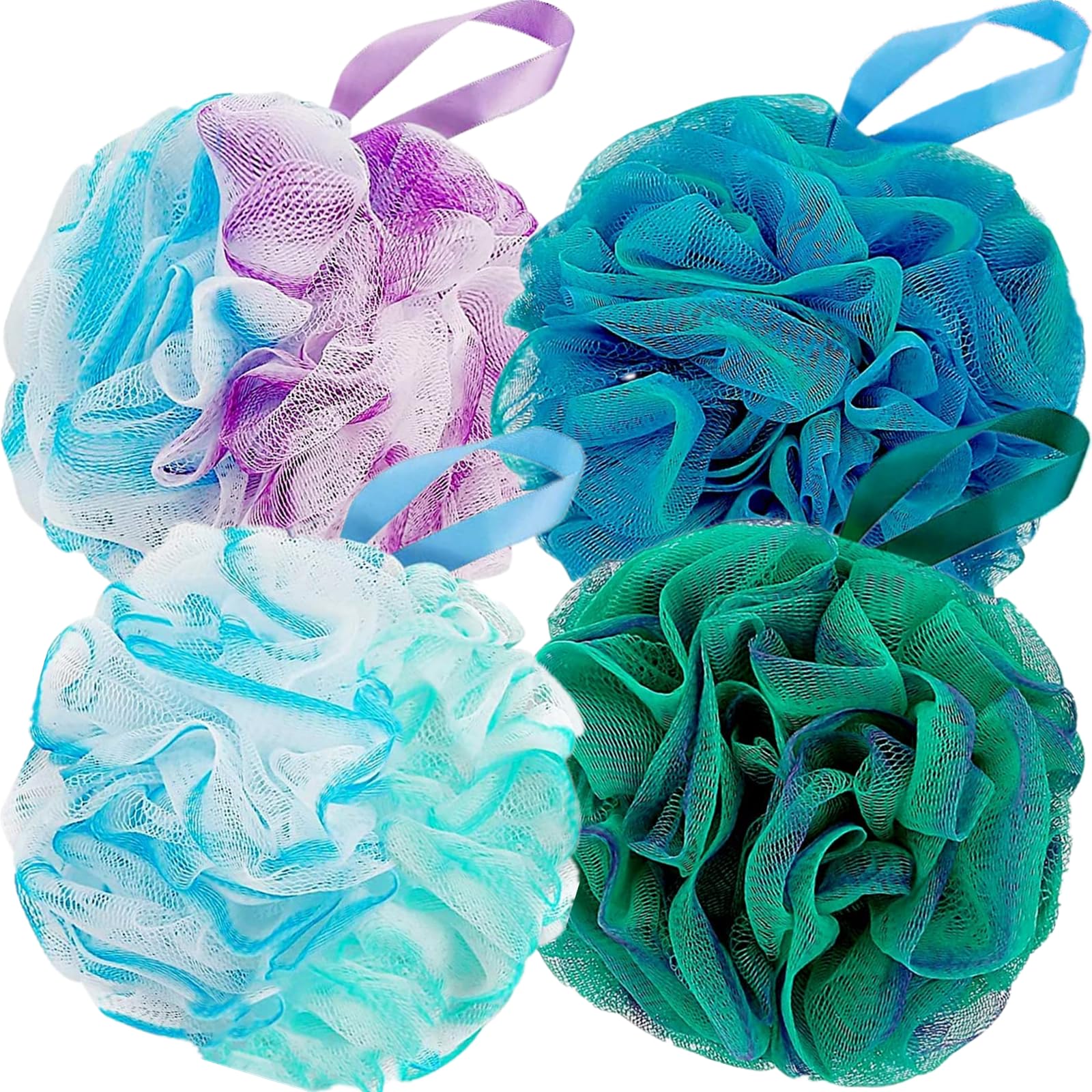 Fu Store loofah ducha 60g en cuatro colores para exfoliar suave y agradable.