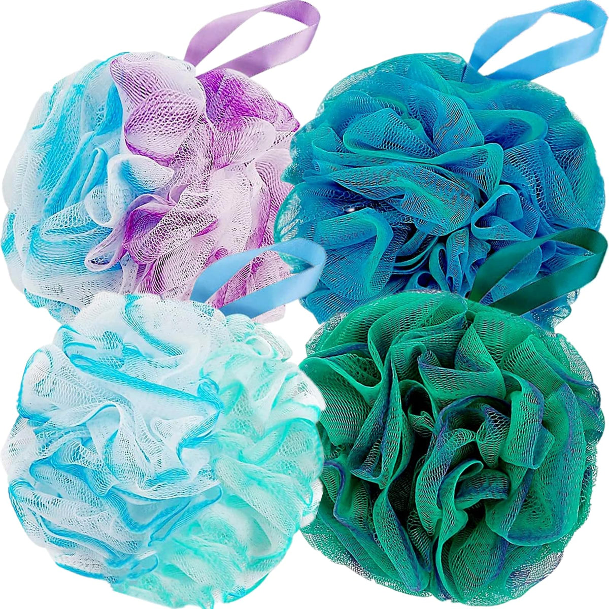 Fu Store loofah ducha 60g en cuatro colores para exfoliar suave y agradable.