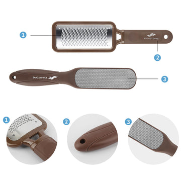 Fu Store: rasp-pie de acero inoxidable, doble cara para piel áspera